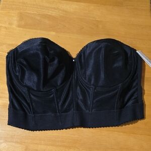 Dominique Black Satin Bustier